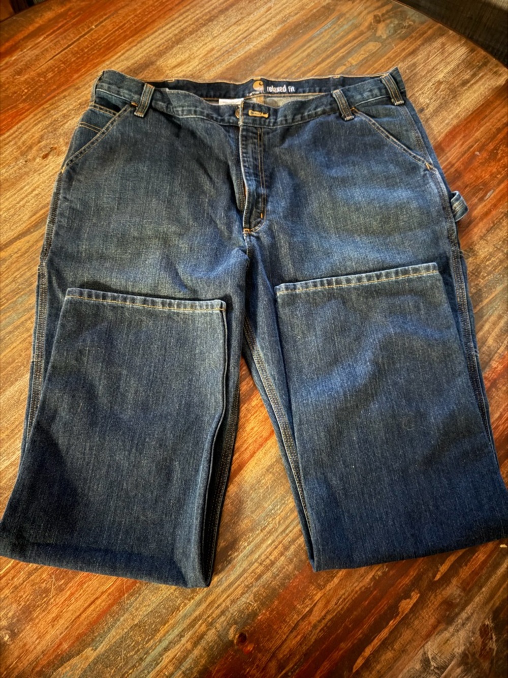 Carhartt Indigo Straight-Leg Work Jeans, excellent condition